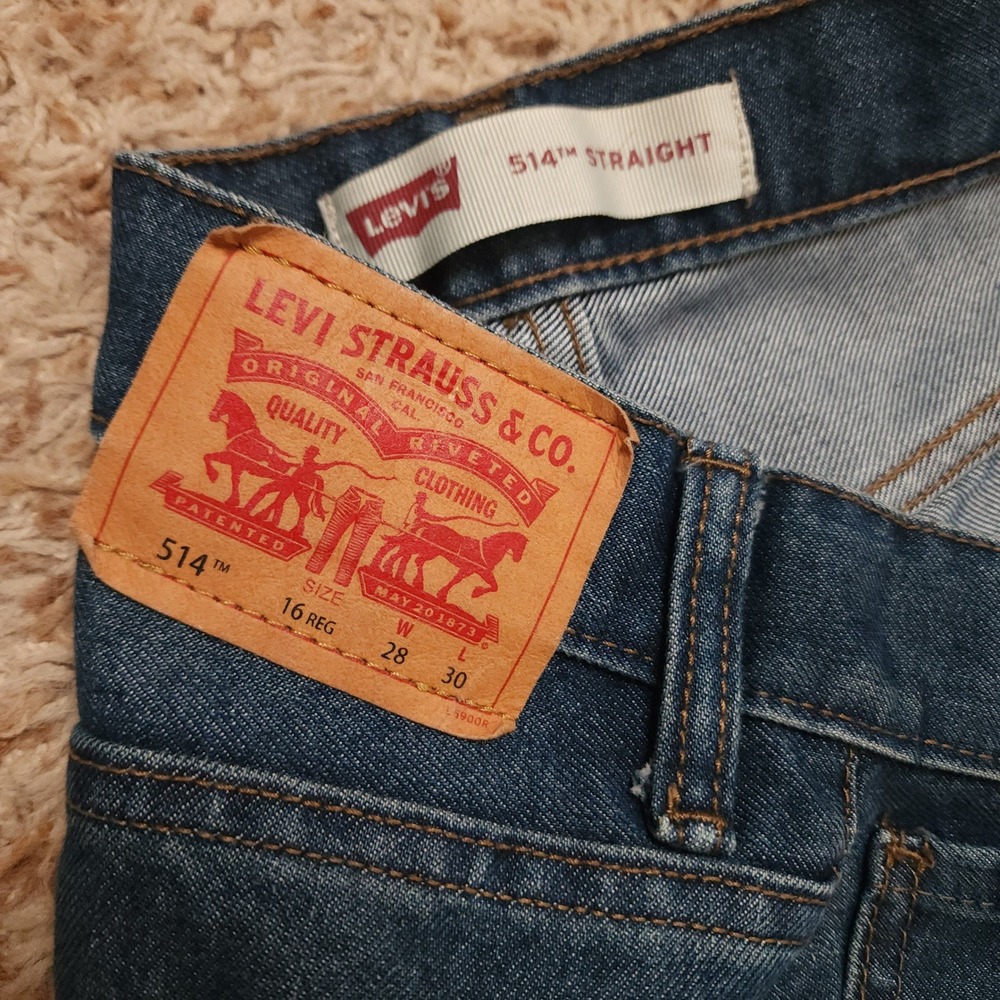 Levi's 514 Straight Jeans Mens 28x30 Blue Medium Wash Classic Fit Denim